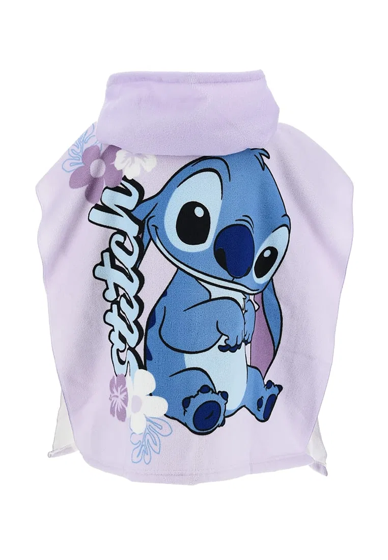 Детский пончо для купания с капюшоном 55x110 см Stitch, лиловый — фото 3