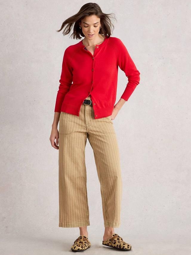 

Фасон Tia из органического хлопка с полосками и широкими укороченными штанинами White Stuff