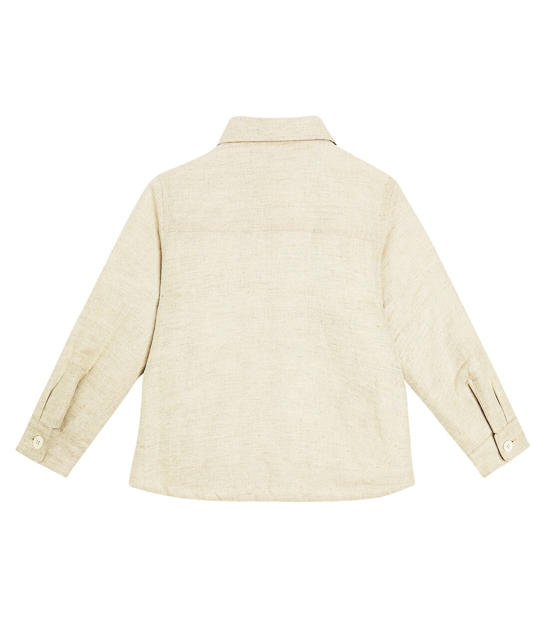 Рубашка la chemise boulanger из льна и хлопка Jacquemus Enfant, бежевый — фото 3