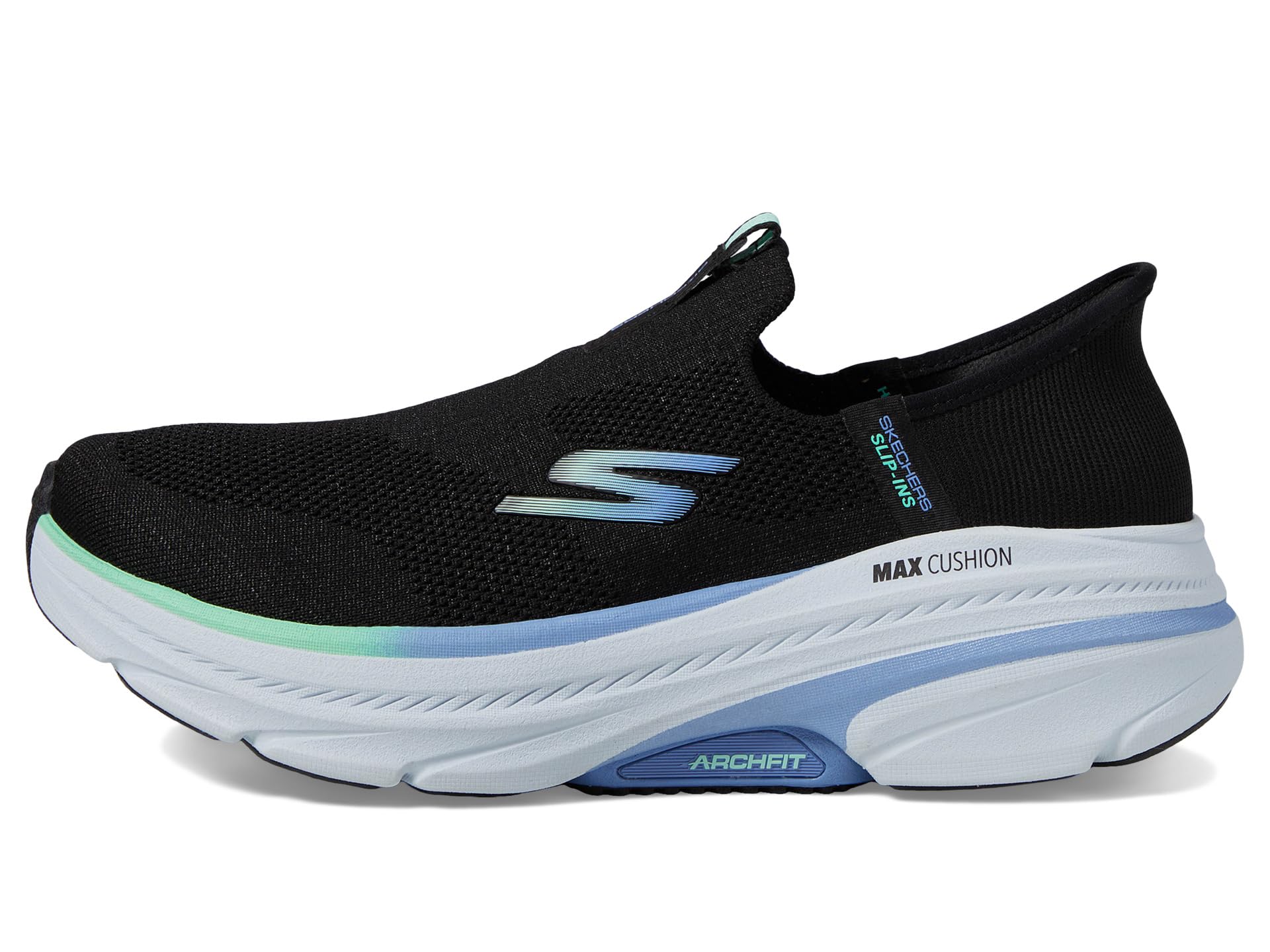 Кроссовки SKECHERS Max Cushioning Arch Fit 2.0 Cambridge Hands Free Slip-Ins, Black/Blue — фото 4
