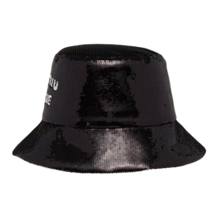 

MIU MIU Тканевая ведёрная шляпа женская черная, Black