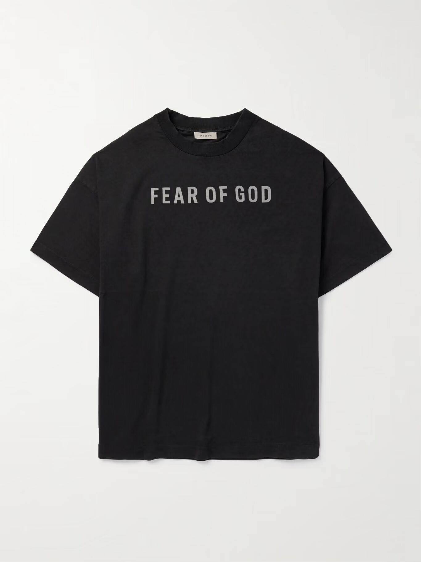 

Футболка из хлопкового джерси с объемным логотипом FEAR OF GOD, черный