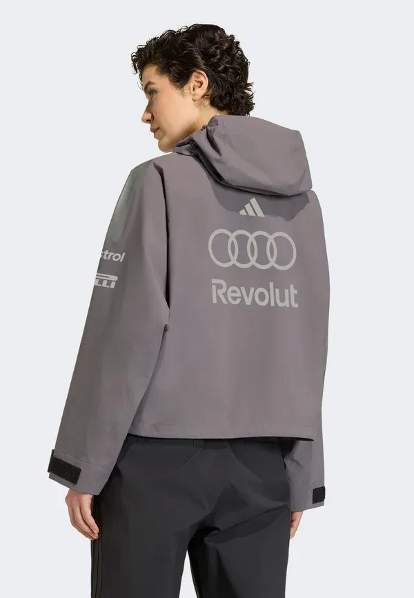 Куртка дождевик Audi revolut f1 team engineers & marketing rain jacket waterproof jacket Adidas Performance, серый страта