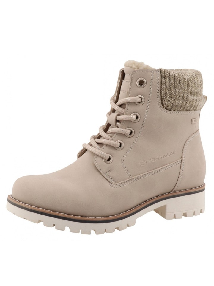 

Tom Tailor Ботинки на шнуровке бежевого цвета