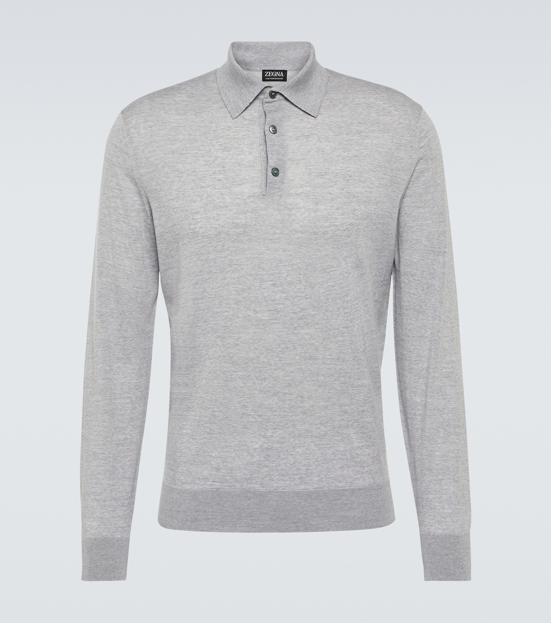 

Высококачественный шерстяной поло-свитер Zegna, Grey Melange