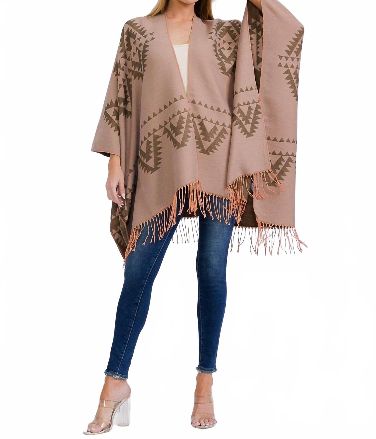 

Длинный реверсивный пончо в цвете тау Main Strip, Taupe