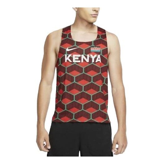 

Майка Nike Dri-FIT ADV Team Kenya AeroSwift Running Tank Singlet 'Green Red', красный