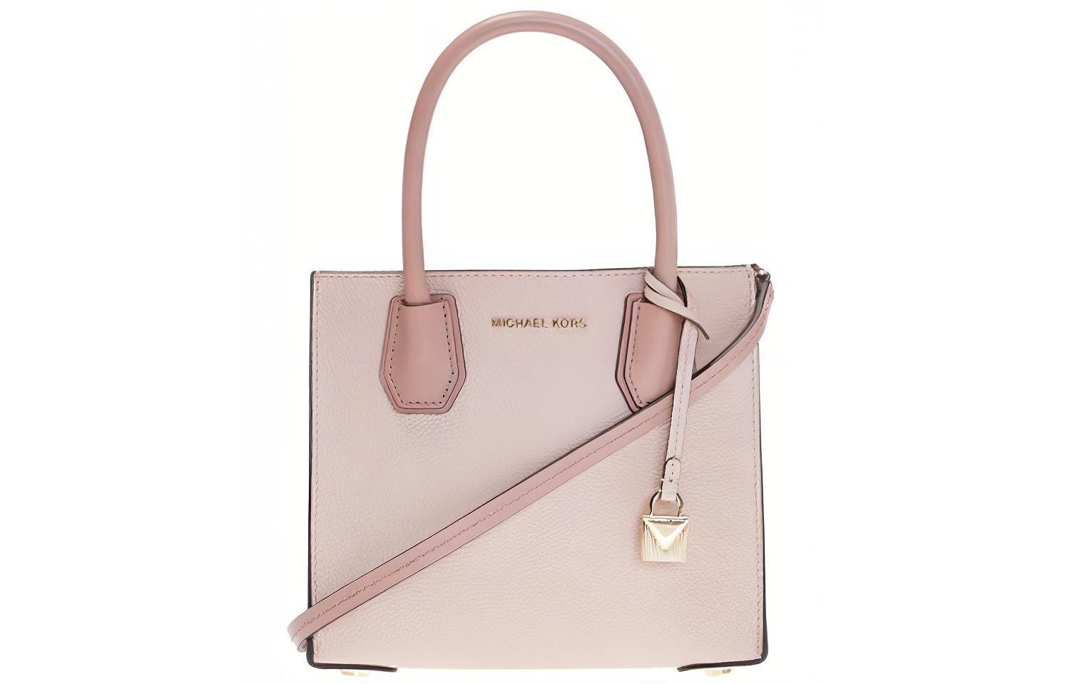 

MICHAEL KORS Кожаный багажник Мерсер Сумка через плечо Кроссбоди Маленькая женская сумка Мягкий розовый