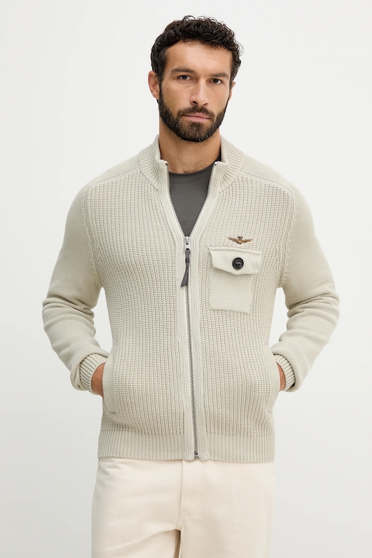 

Хлопковый кардиган Aeronautica Militare, бежевый