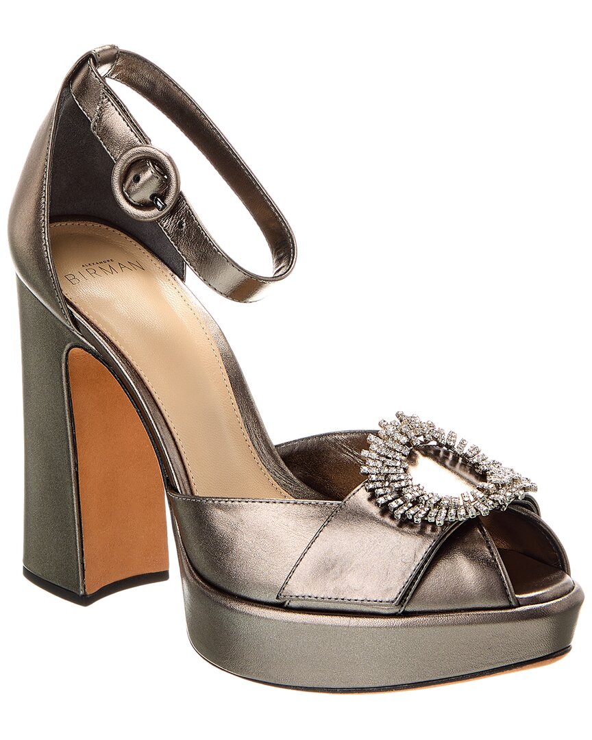 Туфли-лодочки Alexandre Birman Madelina Curve 120 из кожи на платформе, серебряный