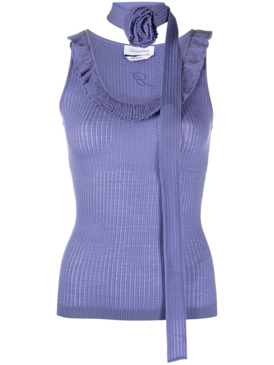 

Blumarine ажурный топ с шарфом, синий