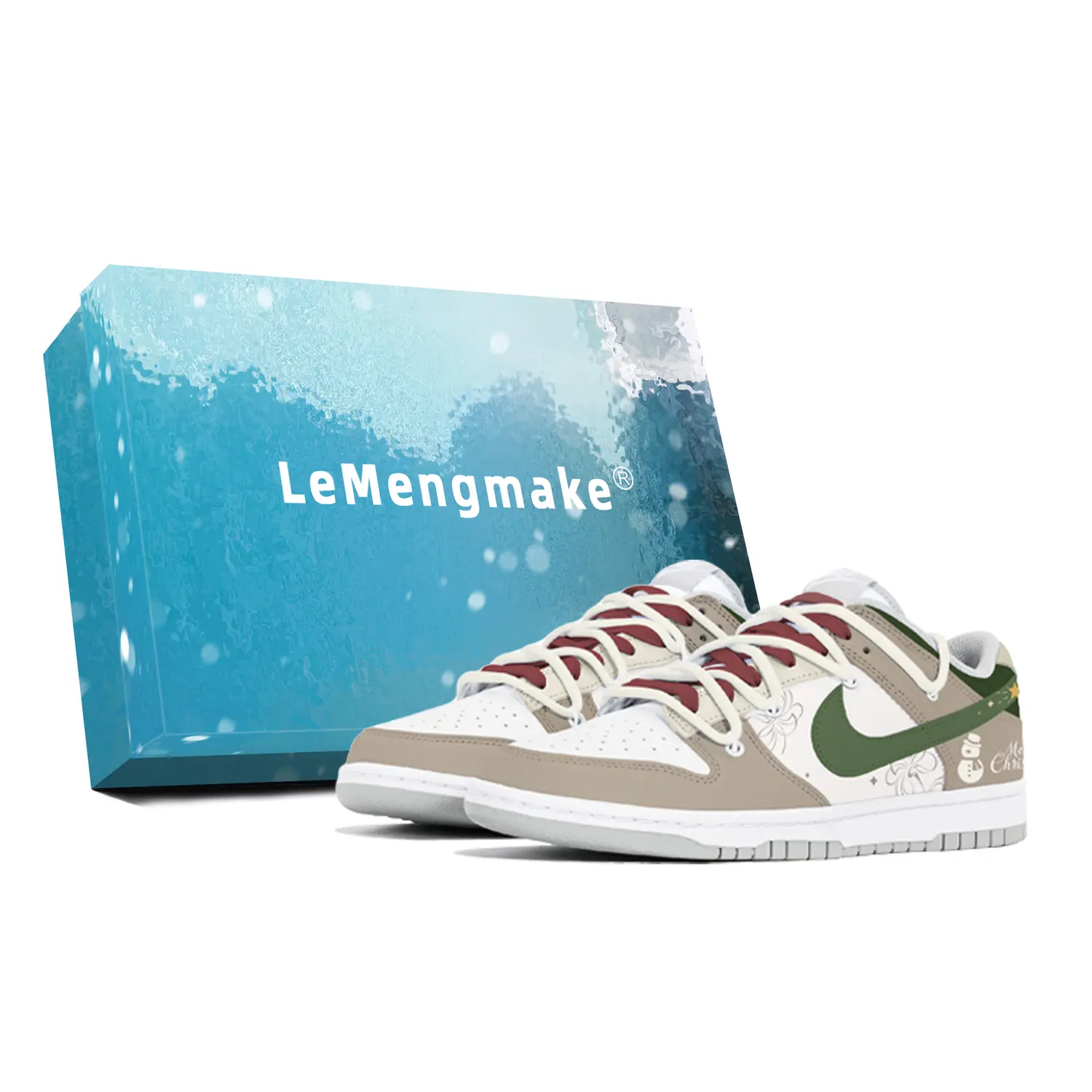 

Nike Кроссовки для скейтбординга Dunk Joy Lemon, износостойкие, низкие, мужские, белые, коричневые