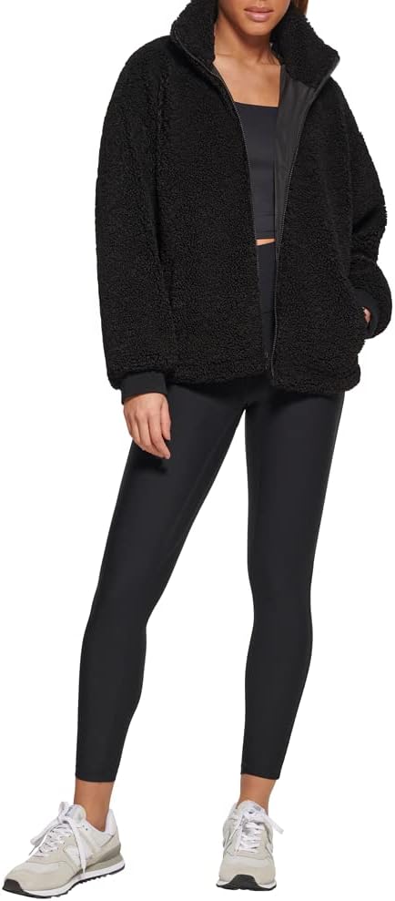 Женская куртка Levi's на молнии из шерпы (стандартные и большие размеры), Black — фото 3