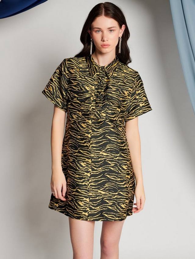 

Мини-платье bonnie zebra GHOSPELL, цвет Yellow Leo
