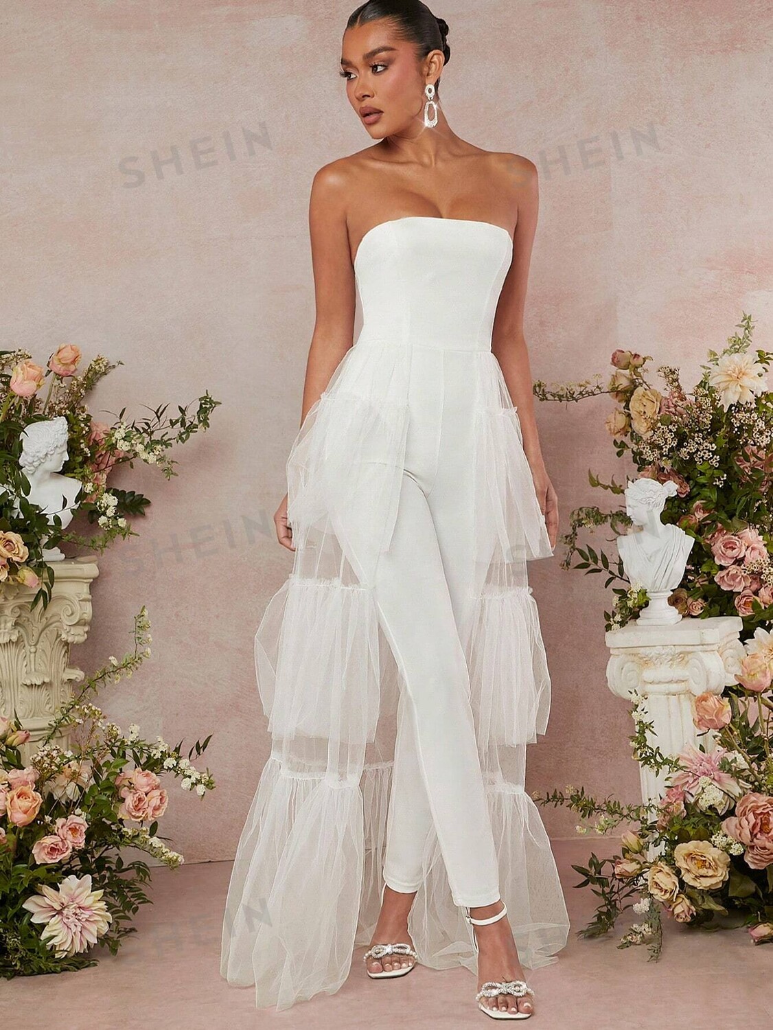 

Комбинезон Shein Haute с оборками, белый