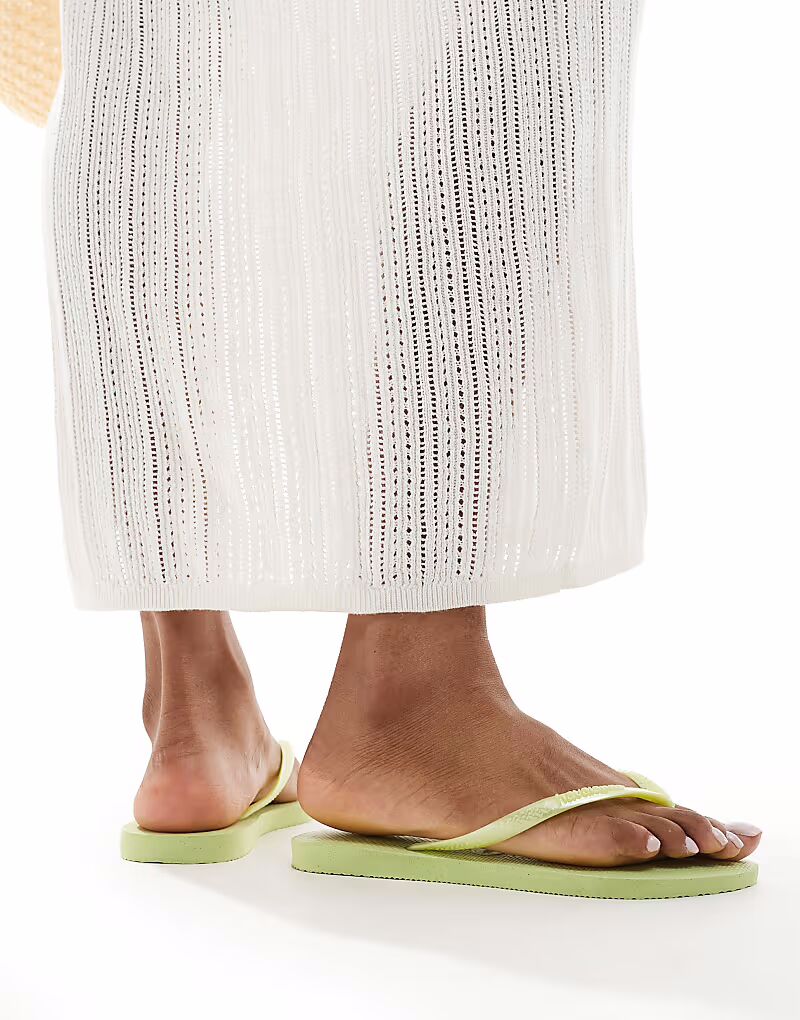 Узкие шлепанцы Havaianas в цвете «маття-зеленый» — фото 2