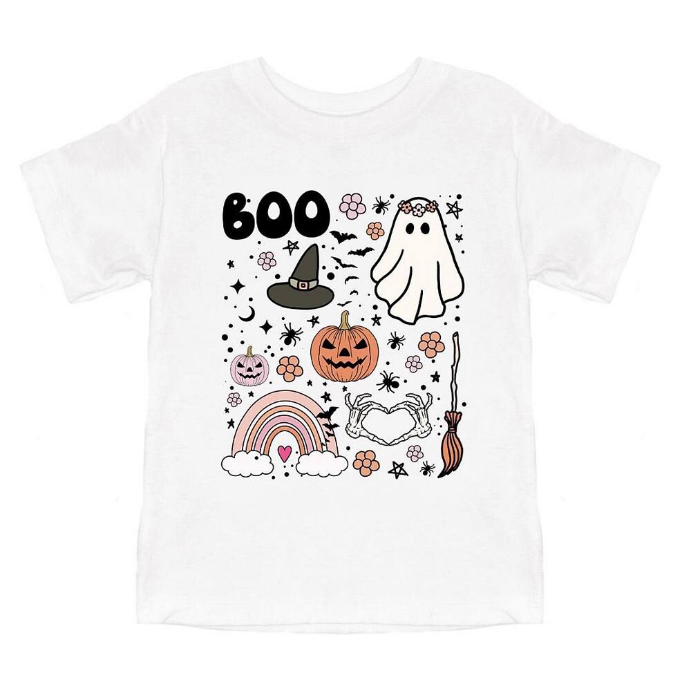 

Молодежная футболка с короткими рукавами и рисунком Boo Collage The Juniper Shop, белый