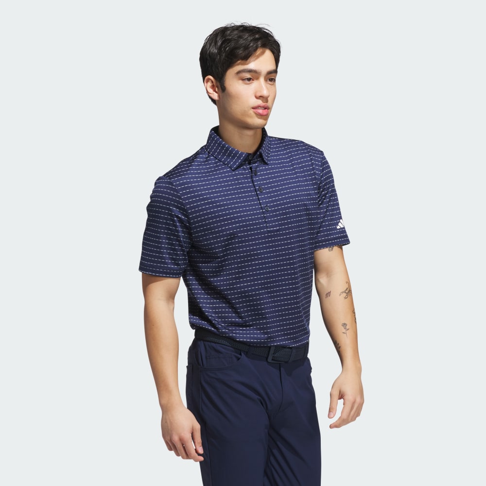 Спортивная футболка Adidas Ultimate365 Dash Stripe Polo Shirt, цвет Collegiate Navy/White — фото 3