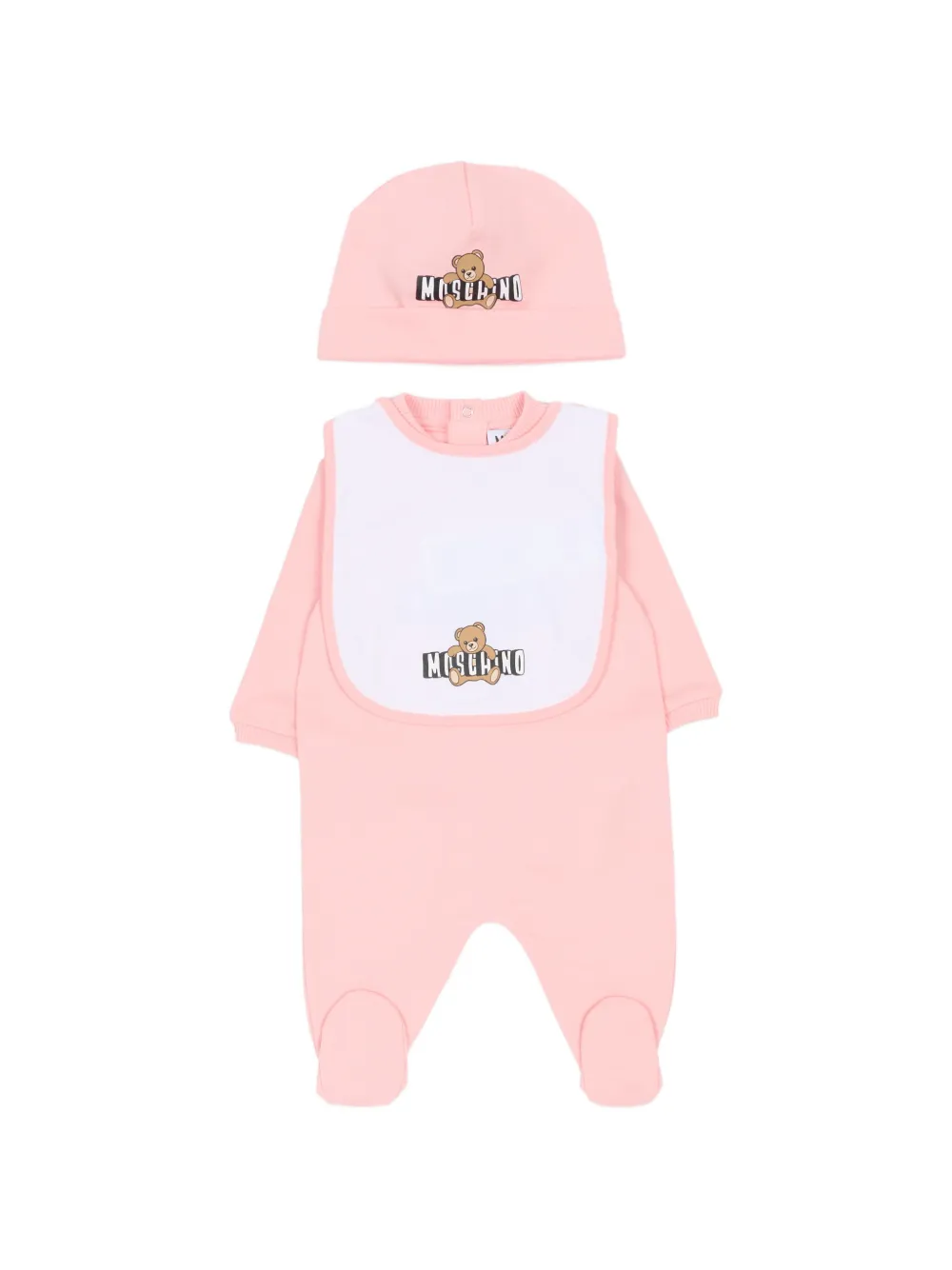 

Комплект боди с логотипом Moschino Kids, розовый