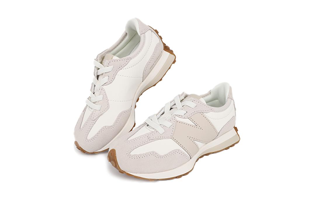 Низкие детские беговые кроссовки New Balance 327 Ecru — фото 4