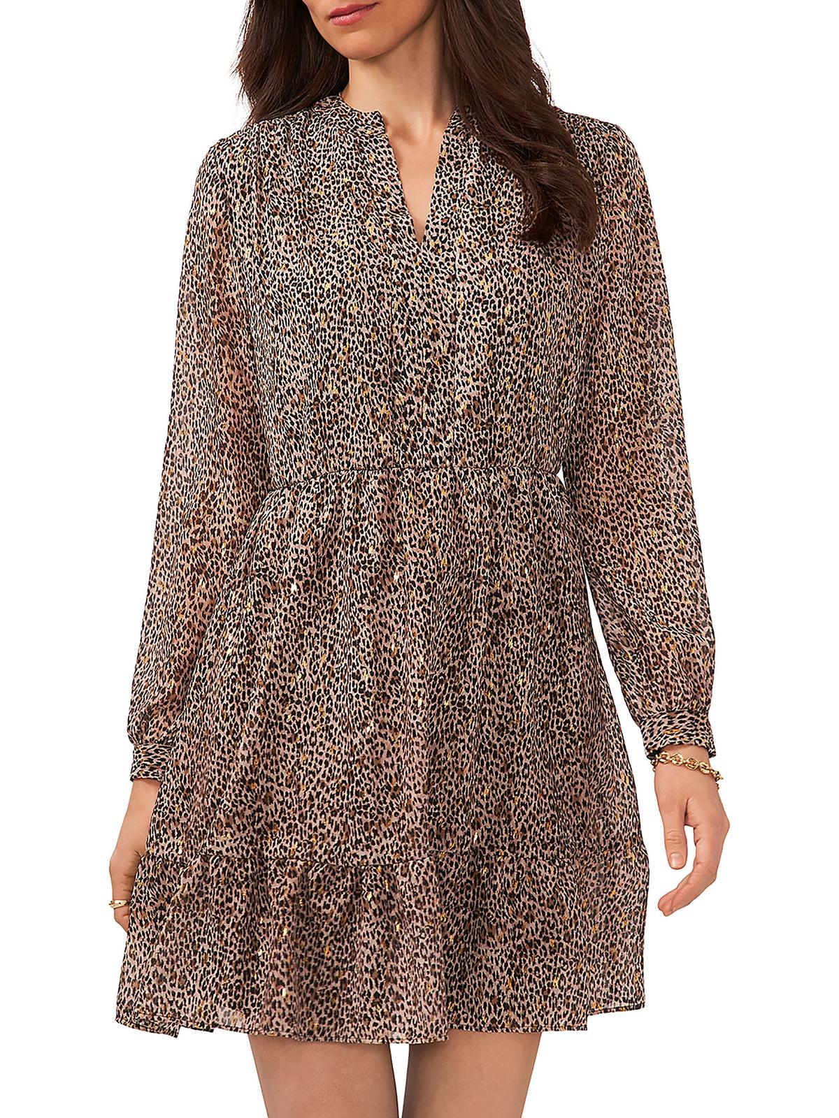 

Женское многоярусное плиссированное мини-платье Vince Camuto, цвет foxtrot