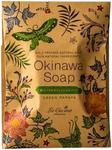 Мыло Okinawa Material Soap с папайей, Kuccina, 85 г, белый
