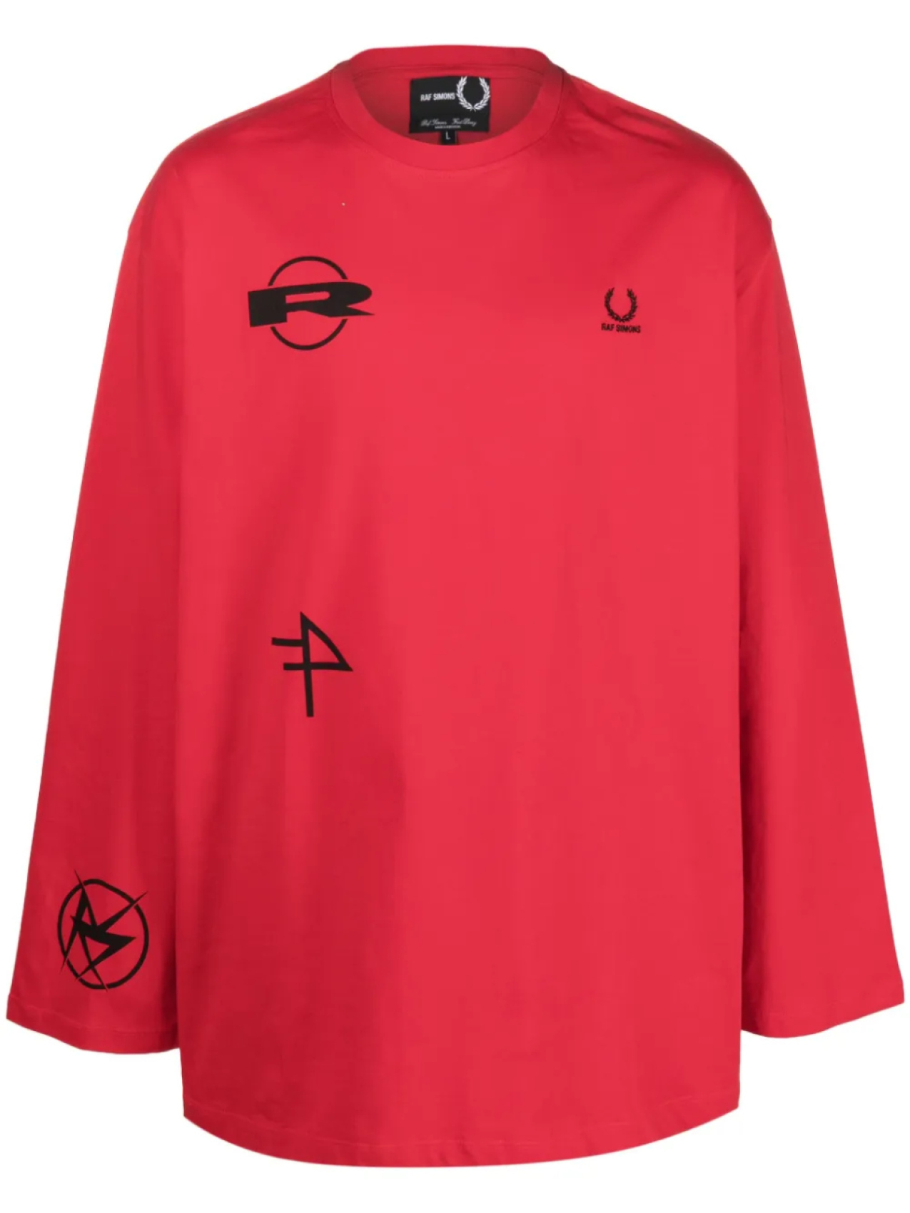 

Футболка с длинными рукавами и принтом Raf Simons X Fred Perry, красный