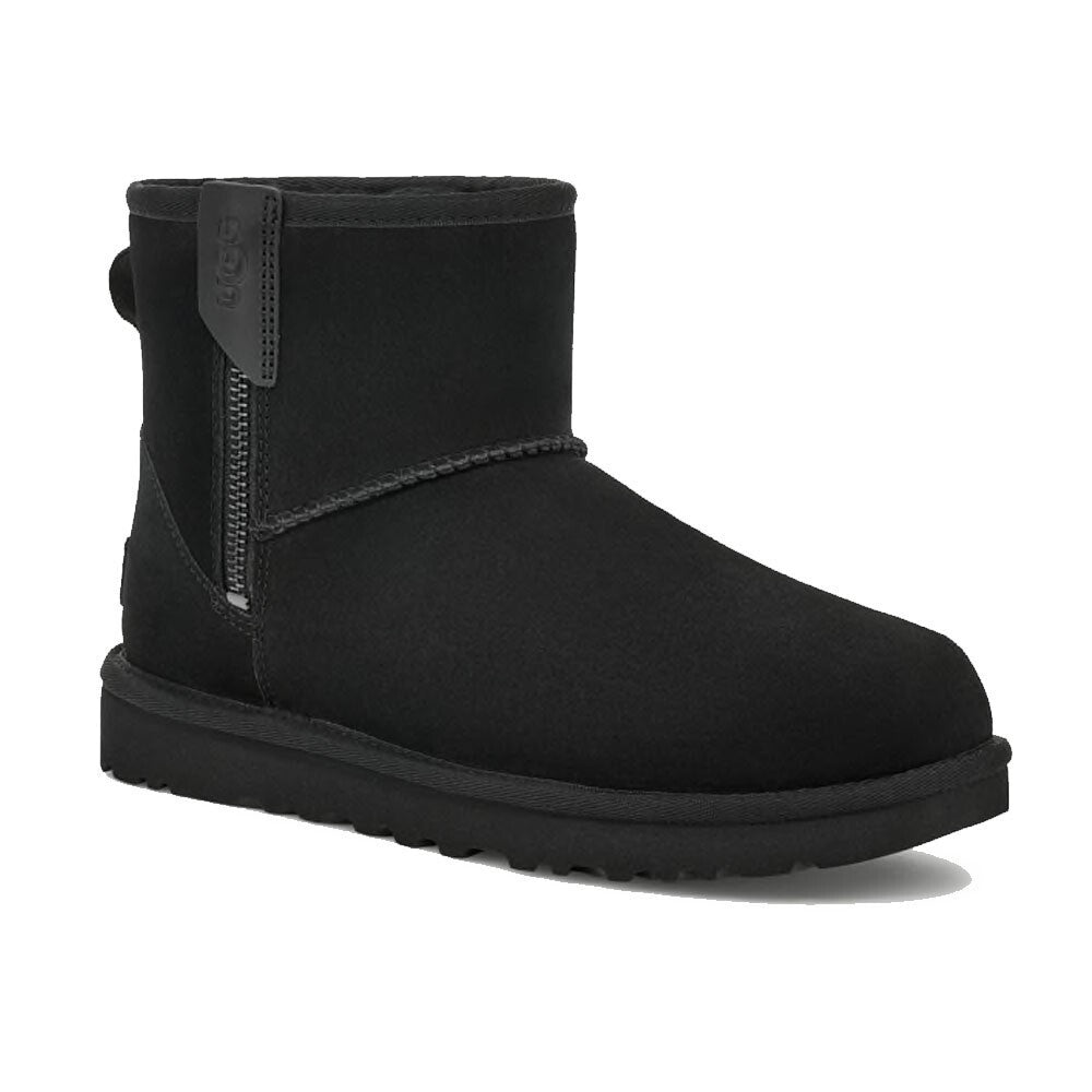 UGG Classic Mini Bailey 1151230-BLK Женские 5 Черные Замшевые Шерстяные Молниевые Сапоги KHD1928