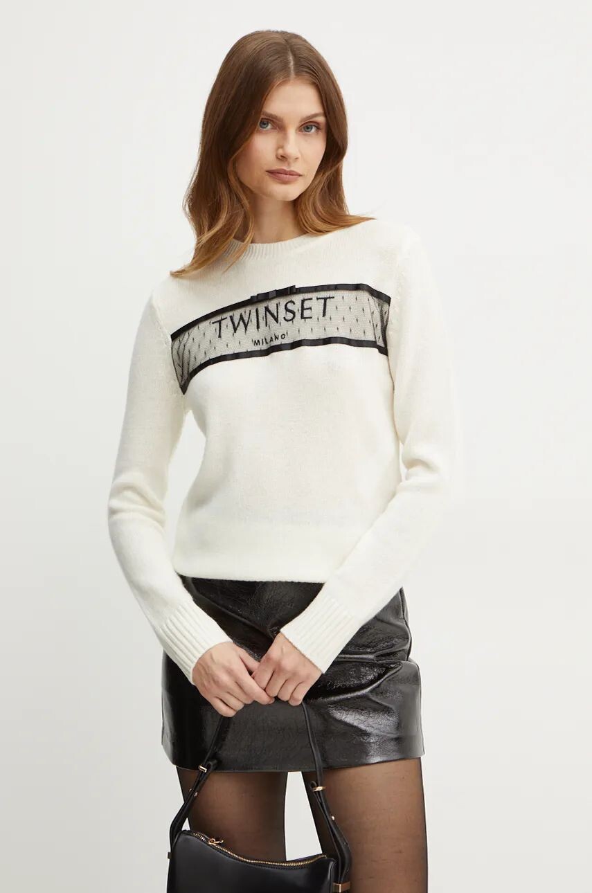 

Шерстяной свитер Twinset, бежевый