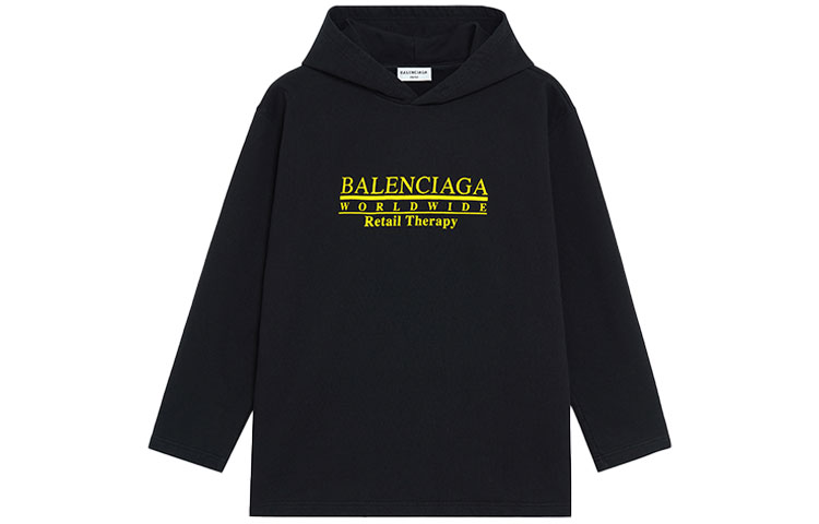 

Футболка с капюшоном женская черная Balenciaga