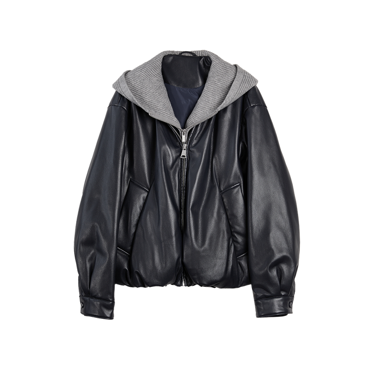 

ELLE Пуховик женский Navy Blue с капюшоном утепленный Puffer