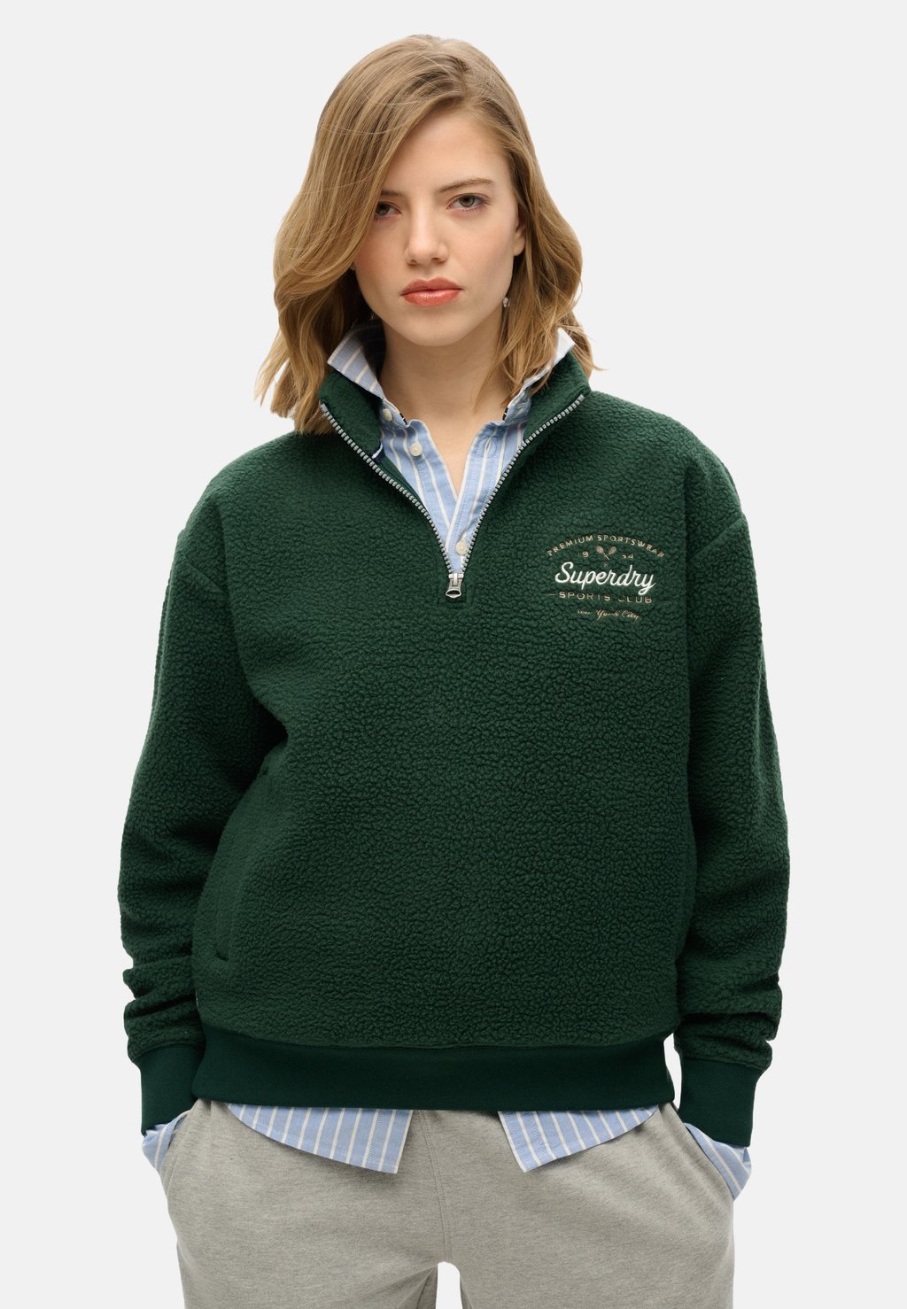 

Флисовый джемпер COUNTRY CLUB HALF ZIP Superdry, зеленый