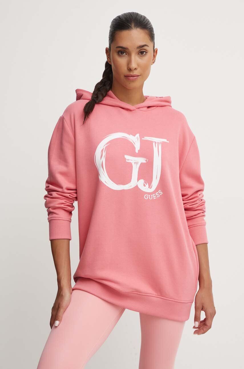 

Хлопковая толстовка Guess SARA, розовый