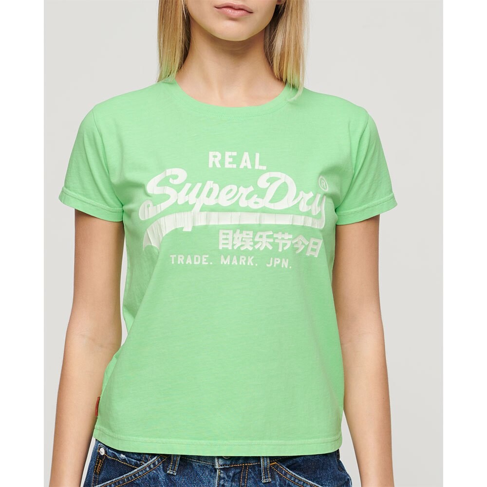 

Футболка с коротким рукавом Superdry Neon Vl Graphic Fitted Ub, зеленый
