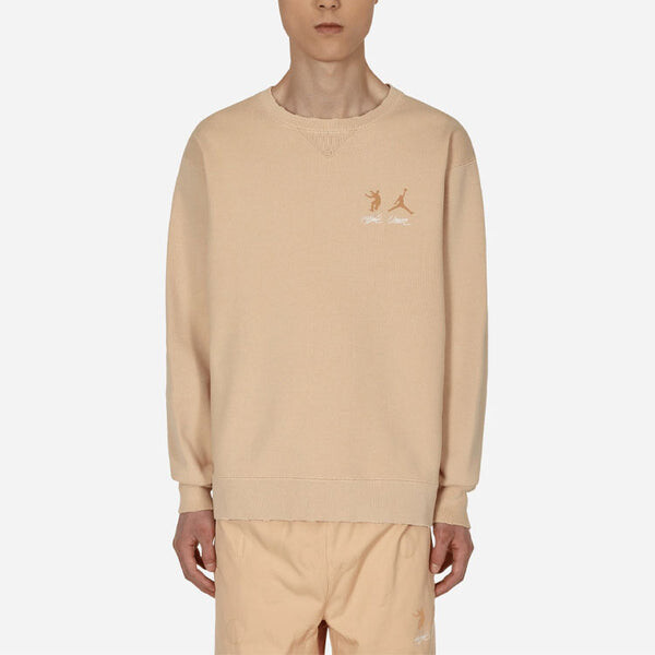 Толстовка Air Jordan x union Crossover Logo Solid Color Sleeve Sports Round Neck Asia Edition Khaki, хаки — фото 3