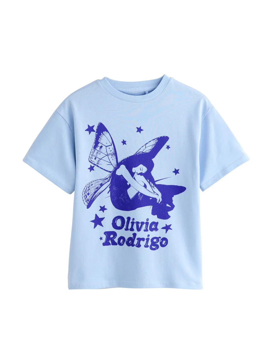 Футболка 'Olivia Rodrigo' Next, Blue/Light Blue