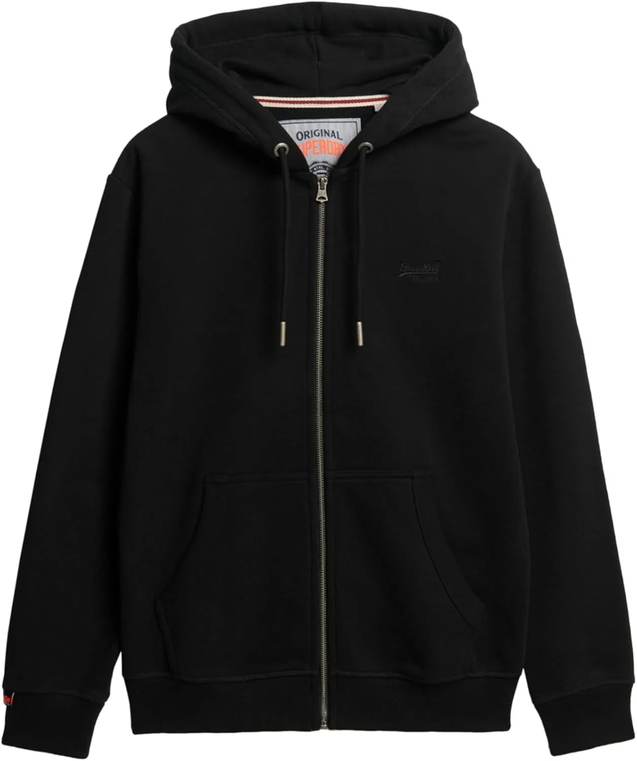Мужская толстовка Superdry Essential с логотипом и застежкой-молнией, черная