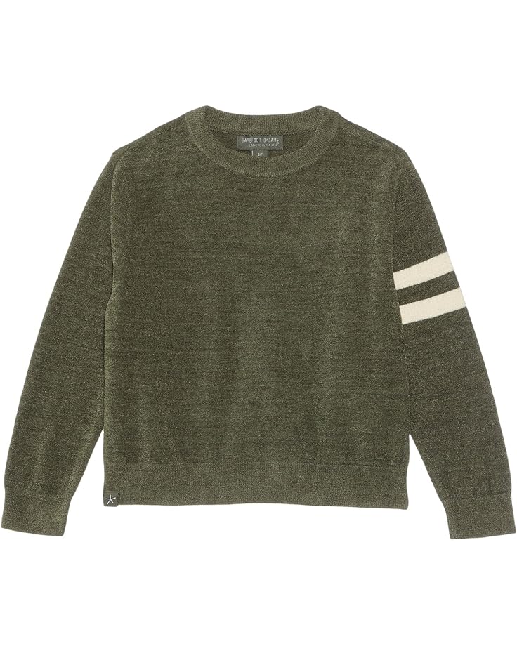 

Свитер Barefoot Dreams Kids Cozychic Ultra Lite Youth Pullover W/ Contrast Stripes(Little Kid/Big Kid), цвет Olive-cream
