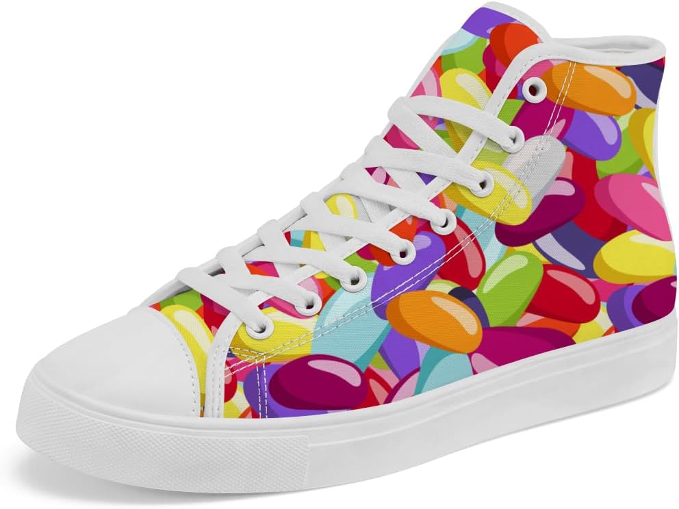 

Высокие кеды из холста с пасхальным дизайном Пасхальные высокие кеды на шнуровке Повседневная обувь Подарки для мужчин и женщин Chebing, 614 Multicolor