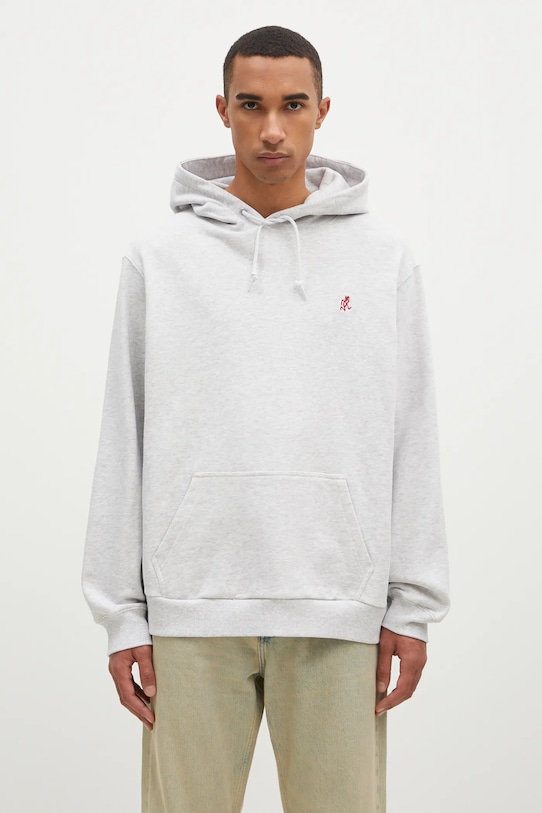 

Хлопковая толстовка One Point Hooded Sweatshirt Gramicci, серый