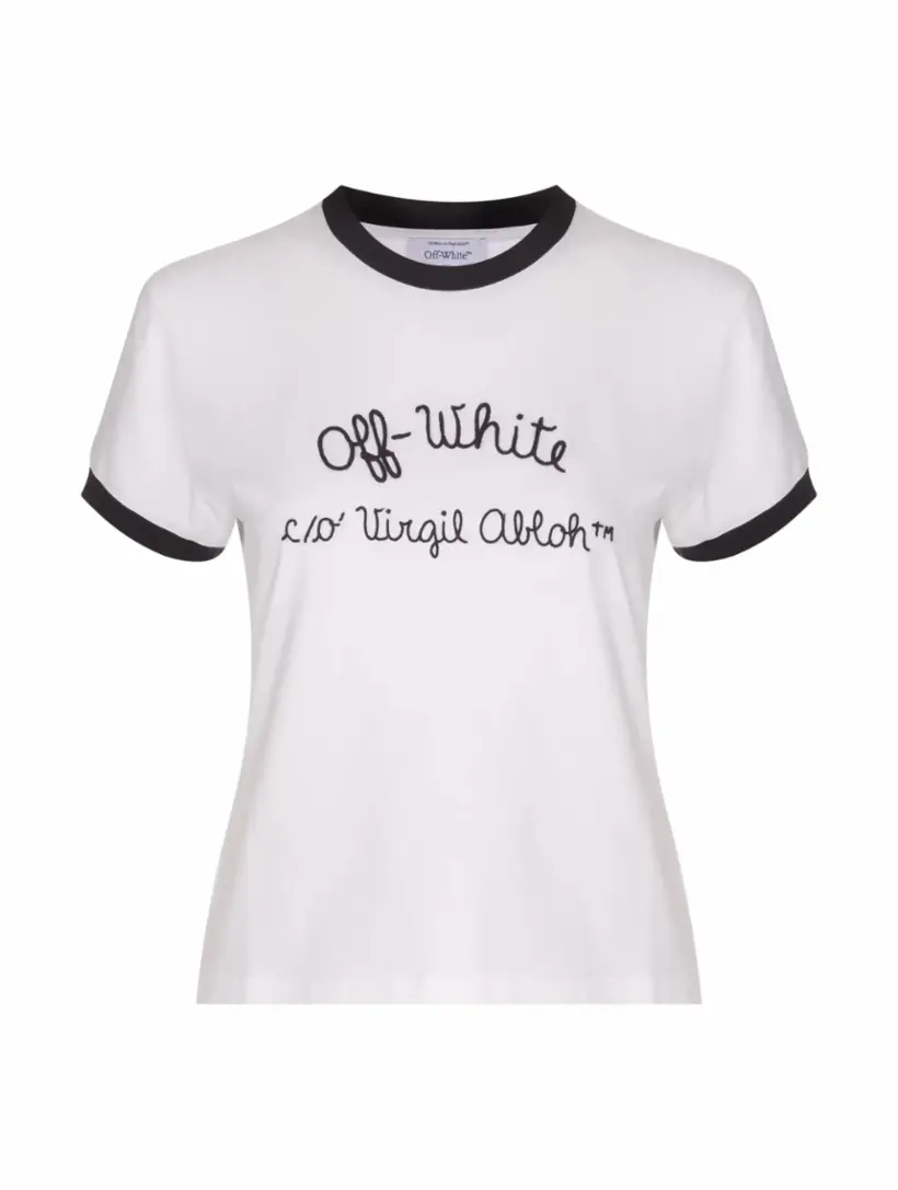 

Хлопковая футболка с логотипом Off-White, белый