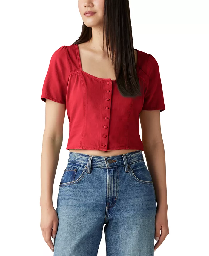 

Женская блузка Pascale Cotton с квадратным вырезом Levi's, красный