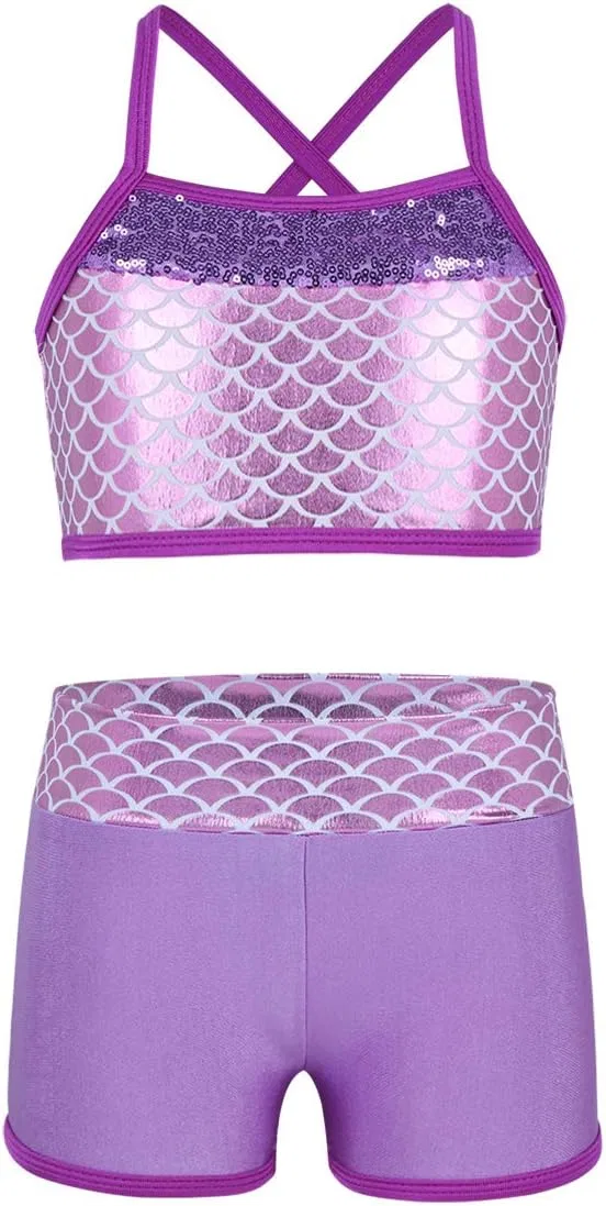 Детский спортивный комплект с пайетками, Moggemol, Lavender