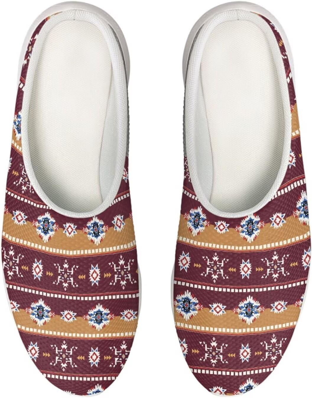 

Кроссовки Forchrinse Red Galaxy Space Mule для женщин и мужчин, с сеткой, легкие, без застежки, для ходьбы, Aztec Print