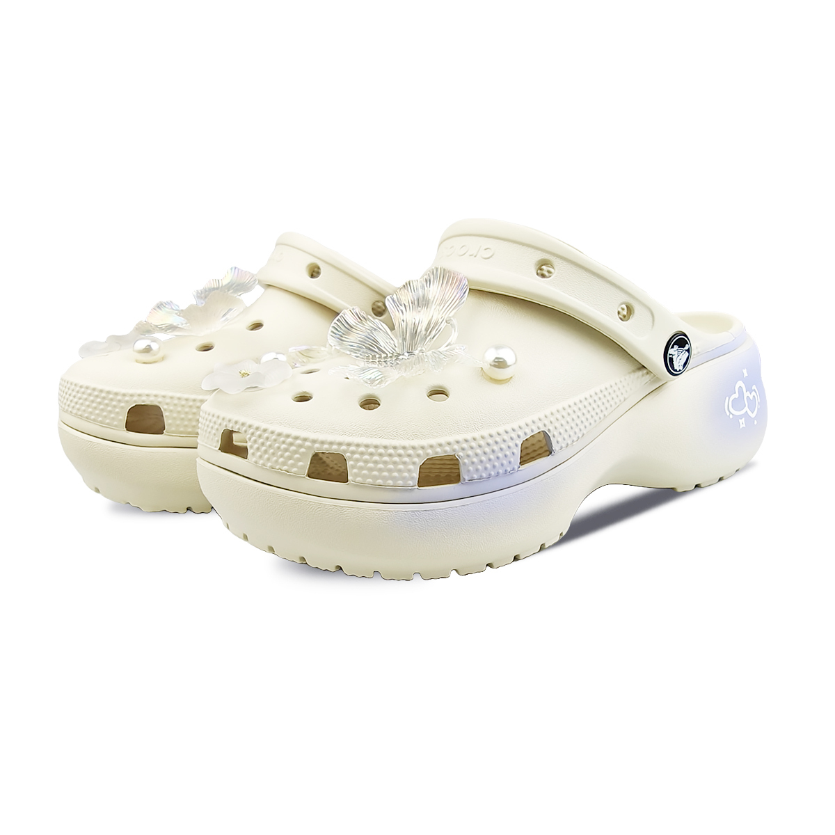 Crocs Классические платформенные клоги BNK Taro Purple Sauce женские костяного белого цвета, коробка Taro Purple Sauce Sweet Box, цвет Taro Purple Sauce-Sweet Box — фото 4