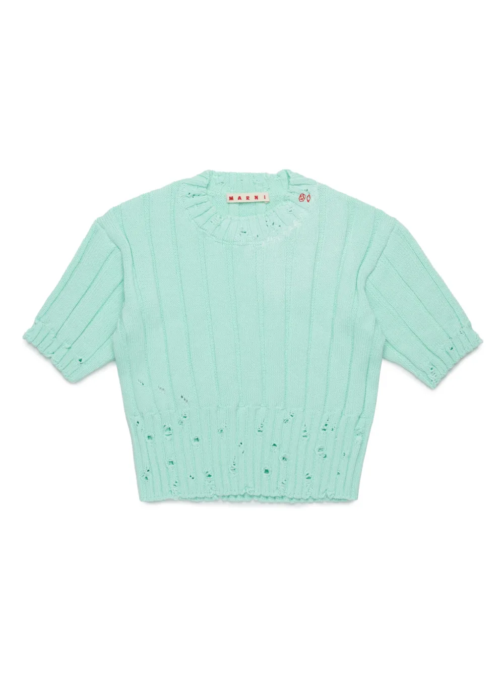 

Топ с эффектом потертости Marni Kids, зеленый