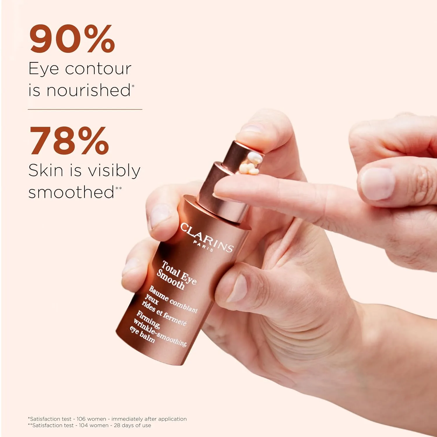 Clarins Total Eye Smooth | 2-в-1 антивозрастной крем для глаз и 10-минутная маска | уменьшает видимость морщин, темных кругов и отеков | видимо подтягивает и разглаживает | для всех типов кожи | 14 г — фото 3