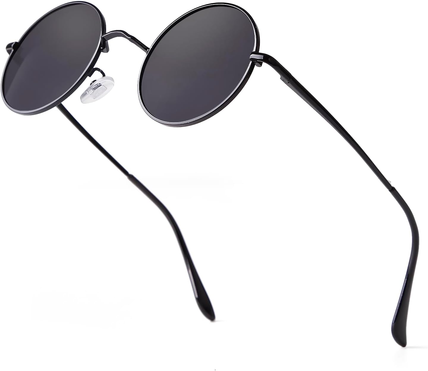 

Ретро маленькие круглые поляризованные солнцезащитные очки для женщин и мужчин в винтажной металлической оправе с тонированными линзами Laurinny, Black Frame/Grey Lens