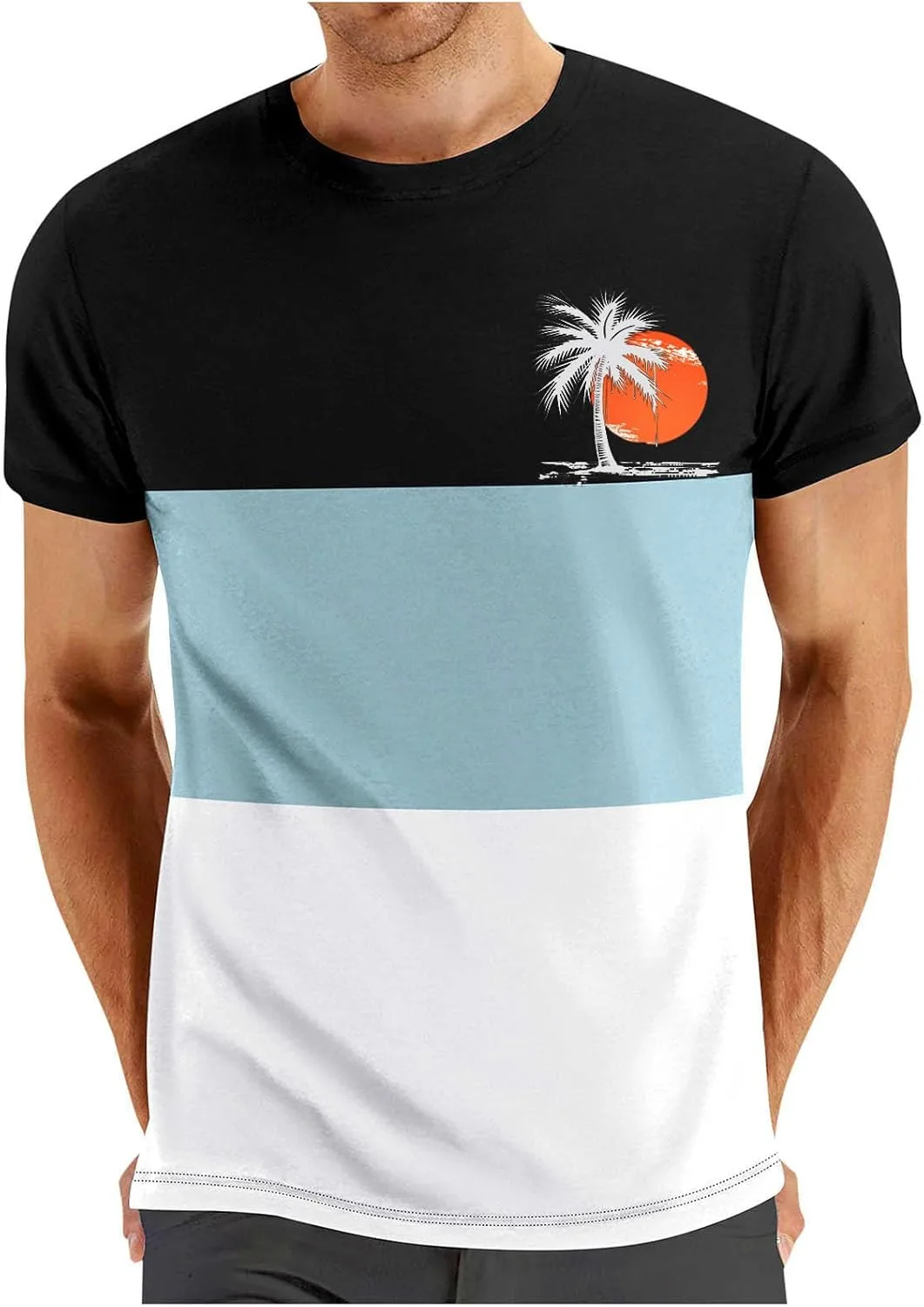 

Мужская летняя футболка Casual с коротким рукавом и принтом Coconut