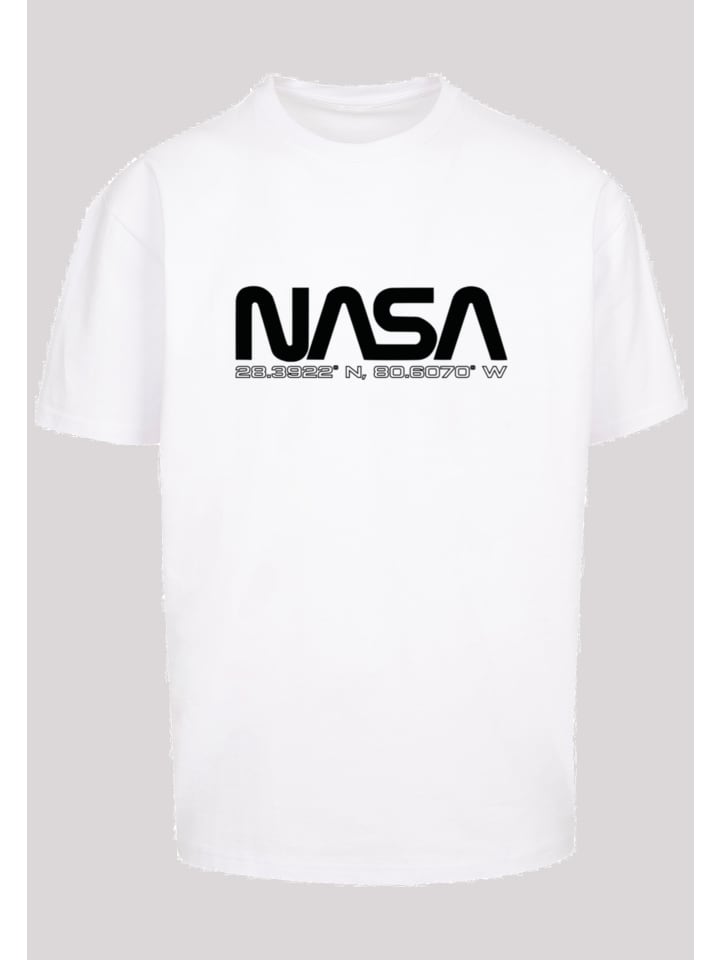 

F4NT4STIC Свободная футболка большого размера с изображением червя NASA белого цвета, Белый, F4NT4STIC Свободная футболка большого размера с изображением червя NASA белого цвета